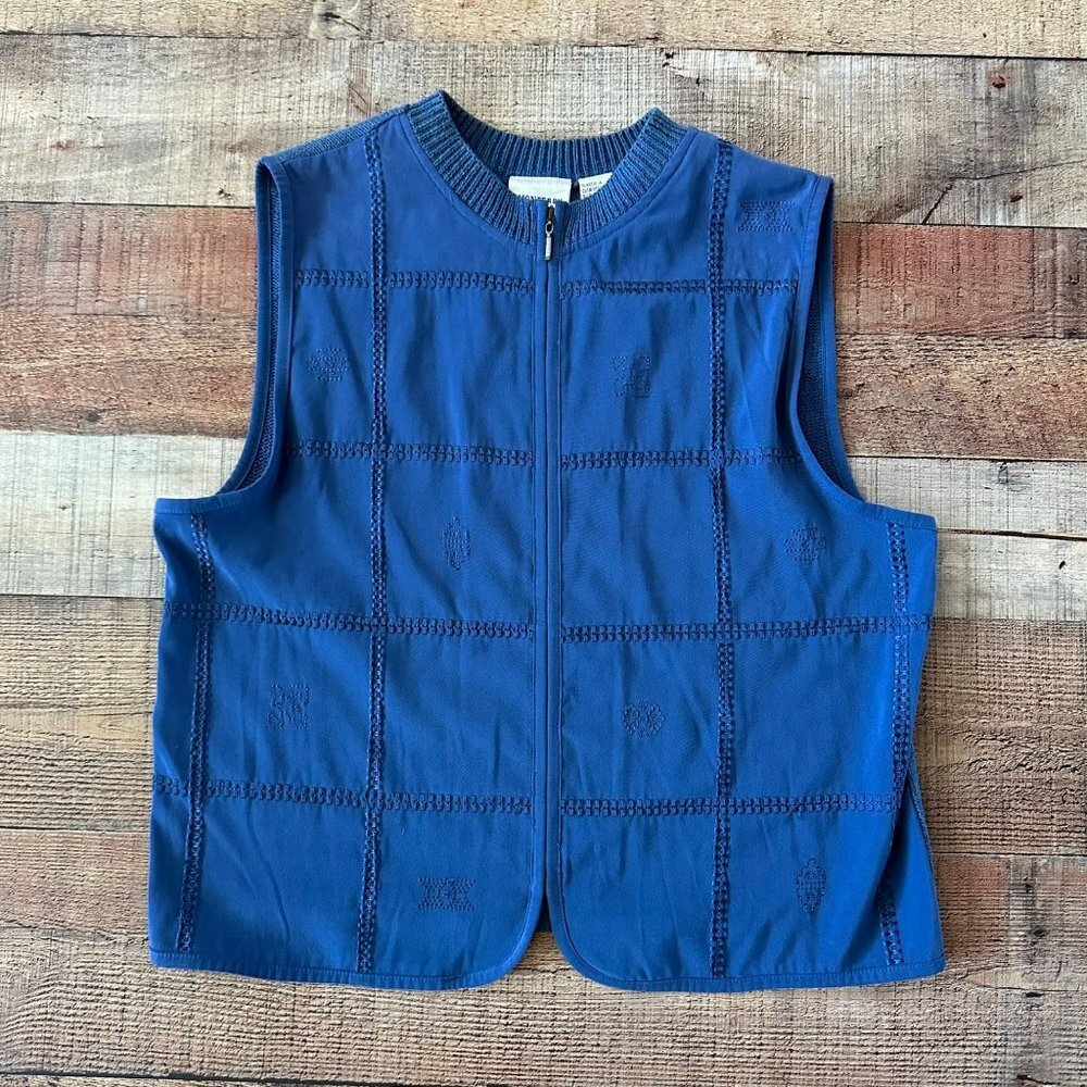 Monterey By Koret Womens Blue Vintage Button Down Vest M